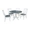 International Concepts Round 36 in Rd Extension Dining Table, 4 X-back Chairs, White/Heather Gray, 36 W, 48 L, 29.3 in H K05-36RXT-C613-4 - alternate 1